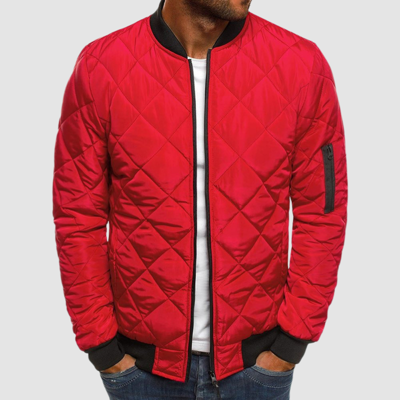 Pikowana kurtka bomberka puchowa męska