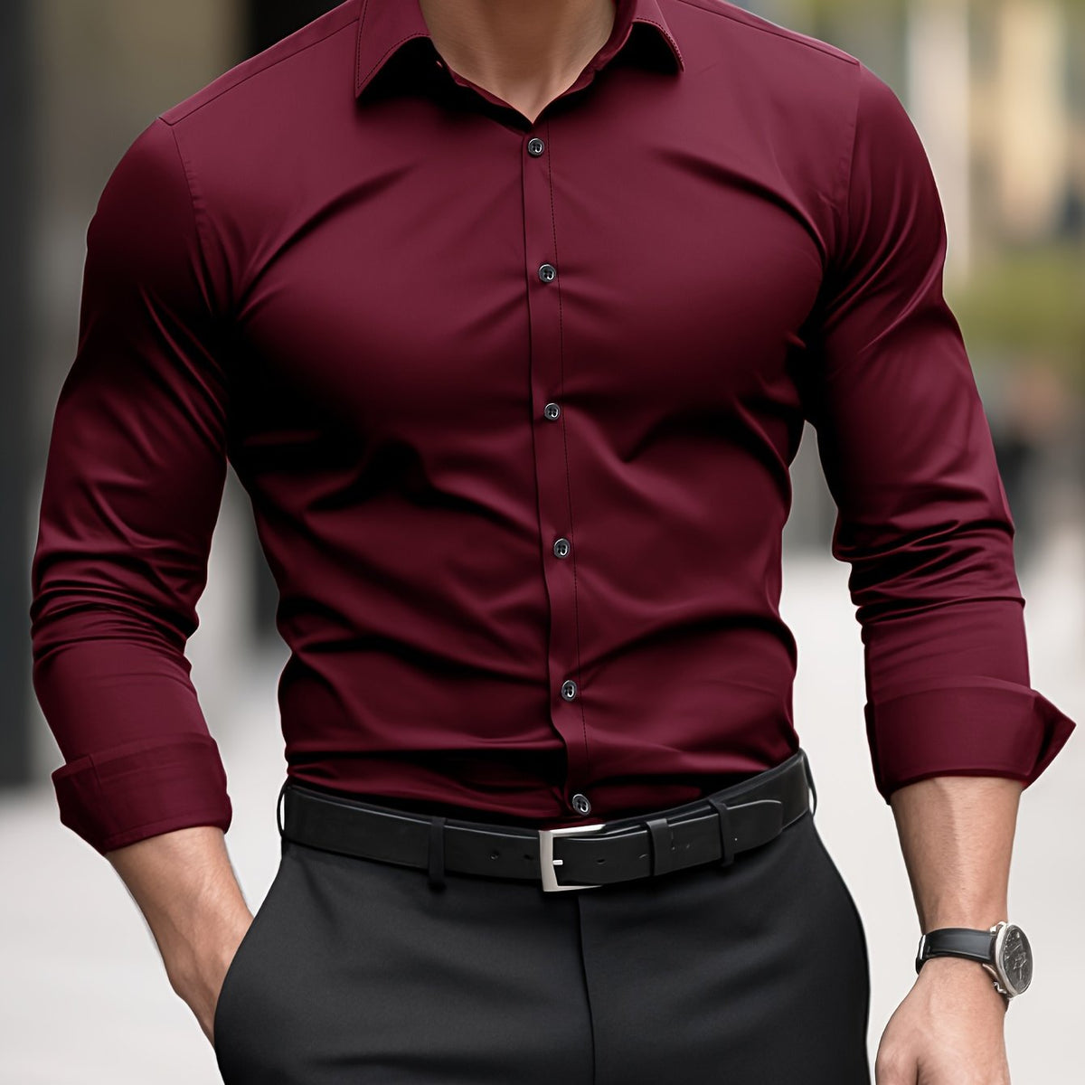 Koszula męska slim fit z długim rękawem