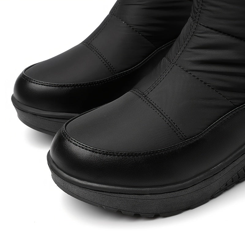 Śniegowce Damskie Wysokie Ocieplane Z Bocznym Zamkiem i Antypoślizgową Podeszwą