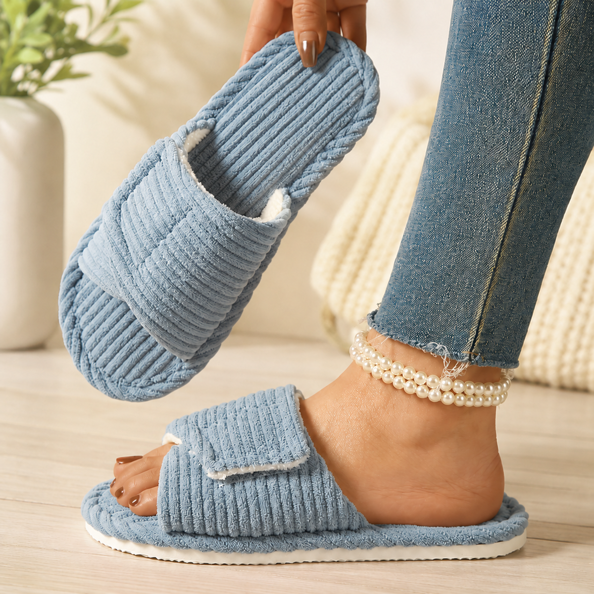 Women's Indoor Slip-On Slippers with Soft Soles