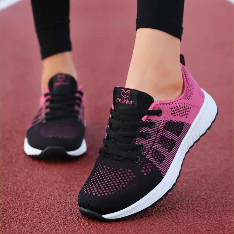 Ortopedyczne buty sportowe damskie sznurowane siateczkowe