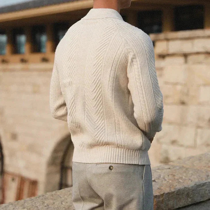 Męski Sweter Polo z Kołnierzem | Styl Casualowy