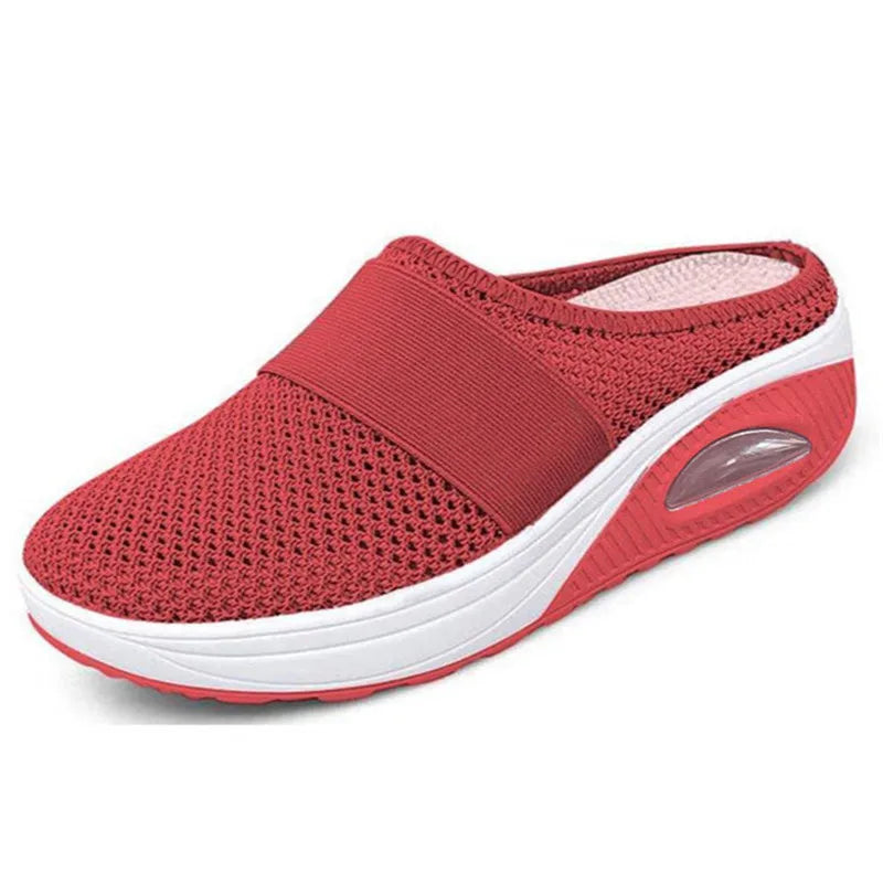 Ortopedyczne Klapki damskie wsuwane siateczkowe