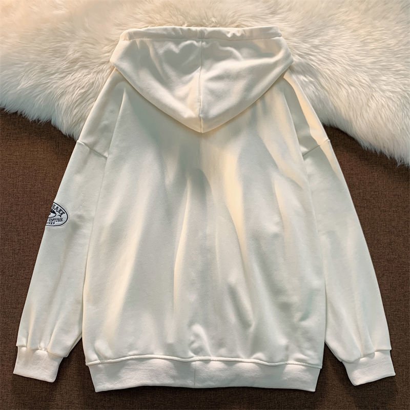 Casualowa bluza oversize męska z kapturem i nadrukiem - Jace Back