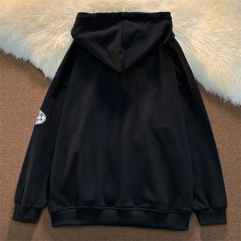Casualowa bluza oversize męska z kapturem i nadrukiem - Jace Side