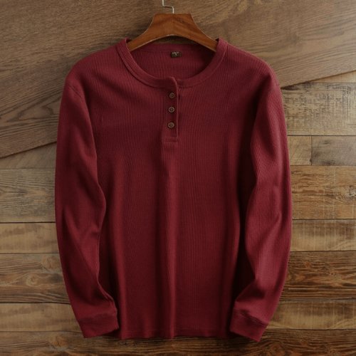 Casualowa koszula henley z długim rękawem męska - James Lifestyle