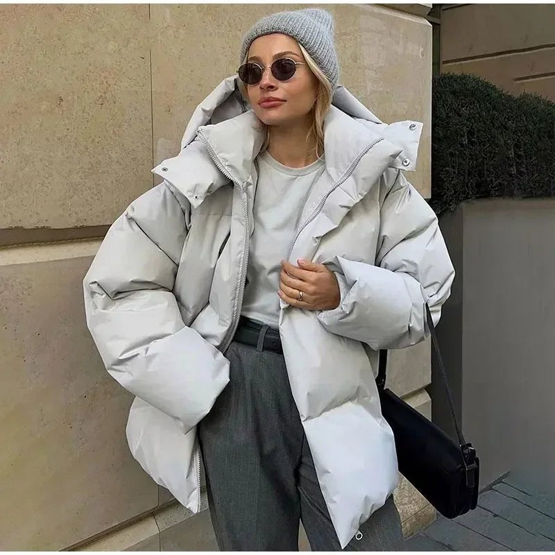 Ciepła kurtka puchowa oversize damska - Ada Detail