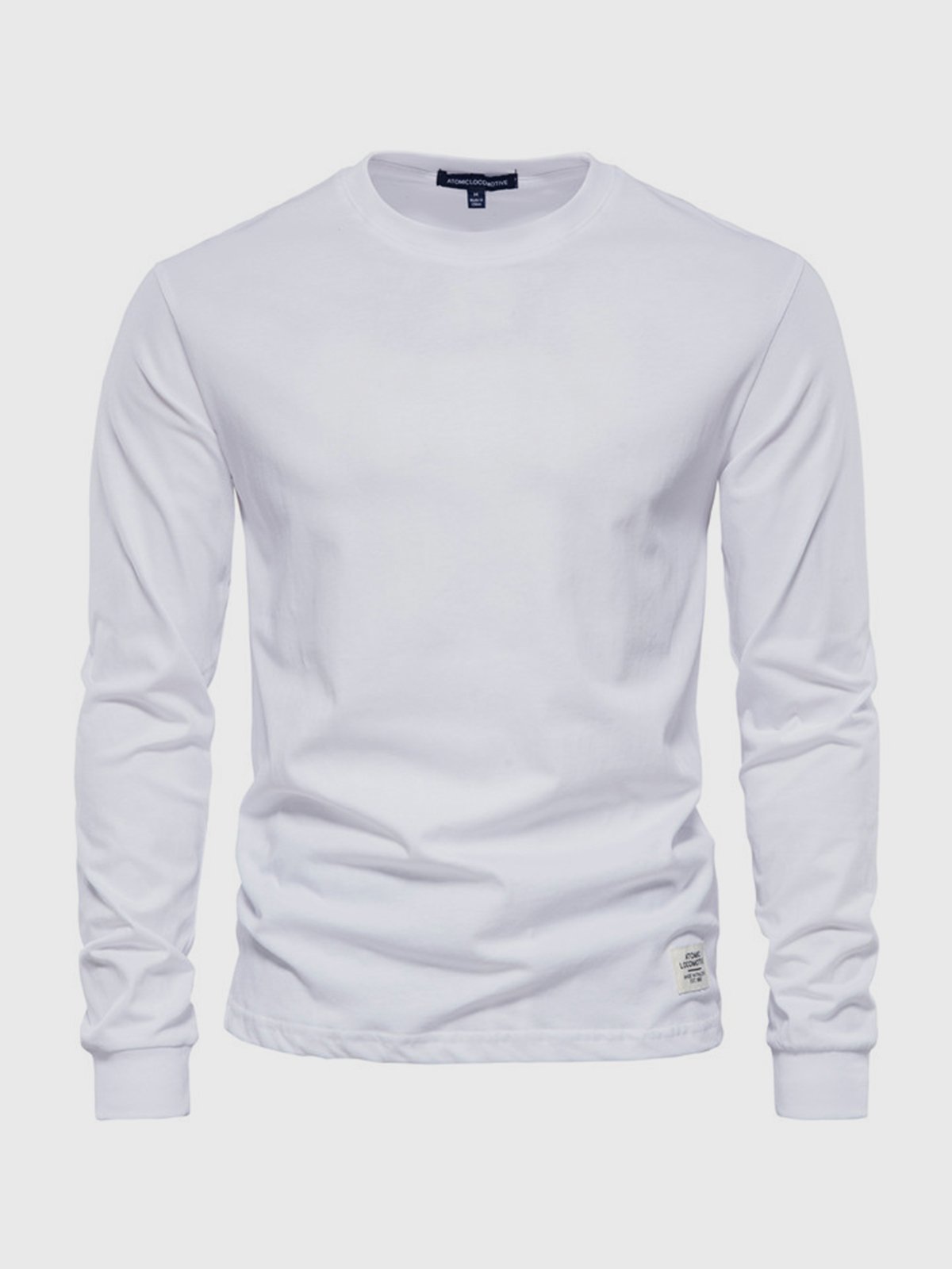 Ciepły bawełniany longsleeve zimowy męski z prążkowanym mankietem - Arlo Back