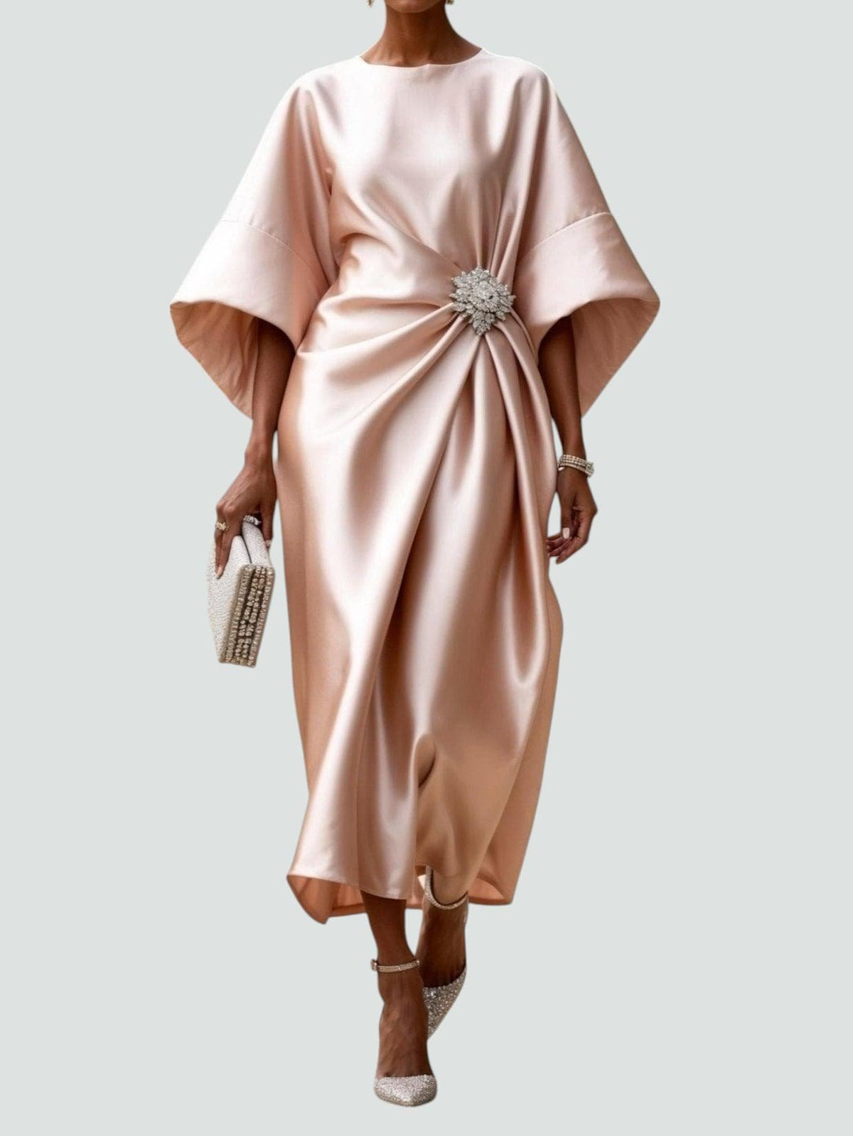 Elegancka sukienka maxi z kapą damska - Noelle Back