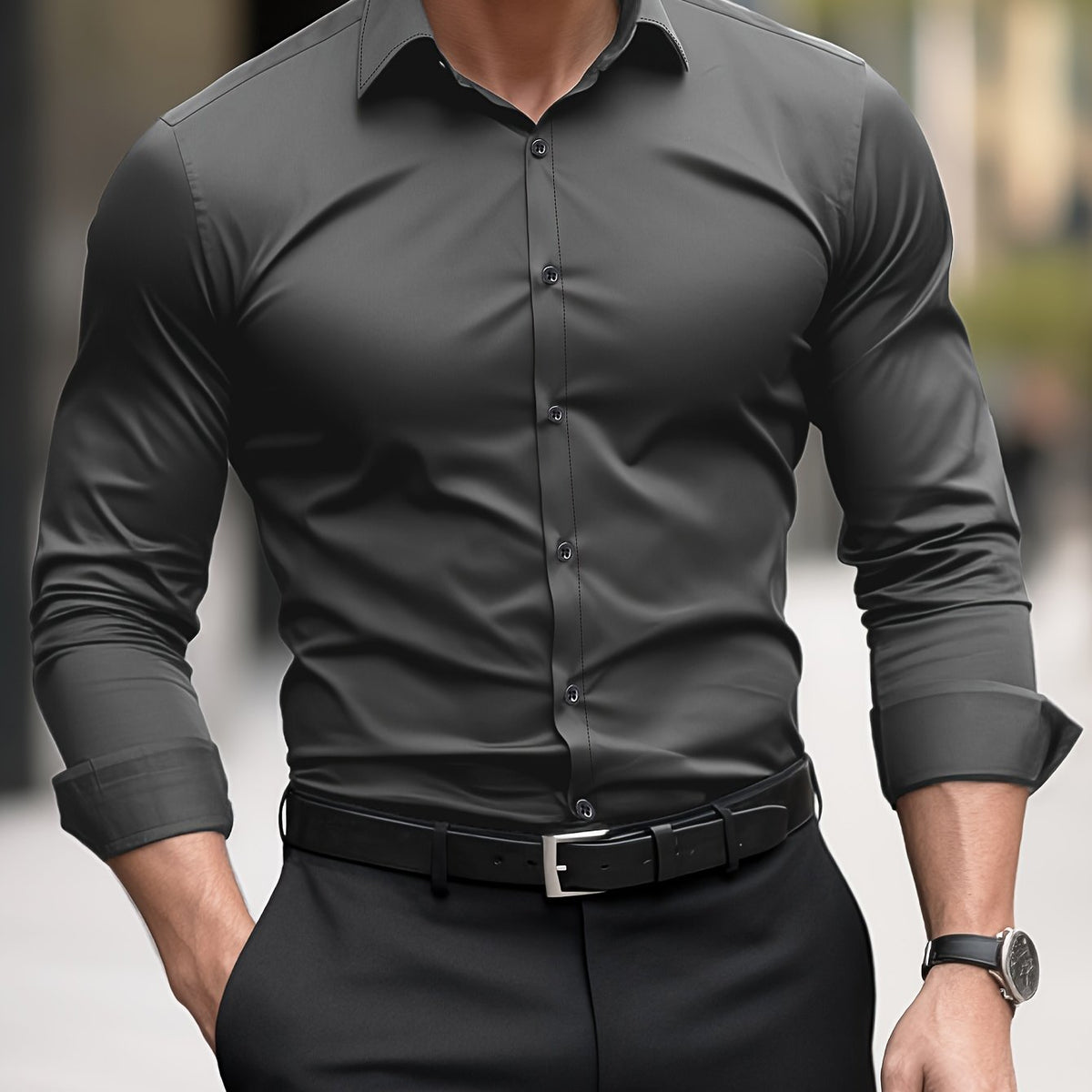 Koszula męska slim fit z długim rękawem