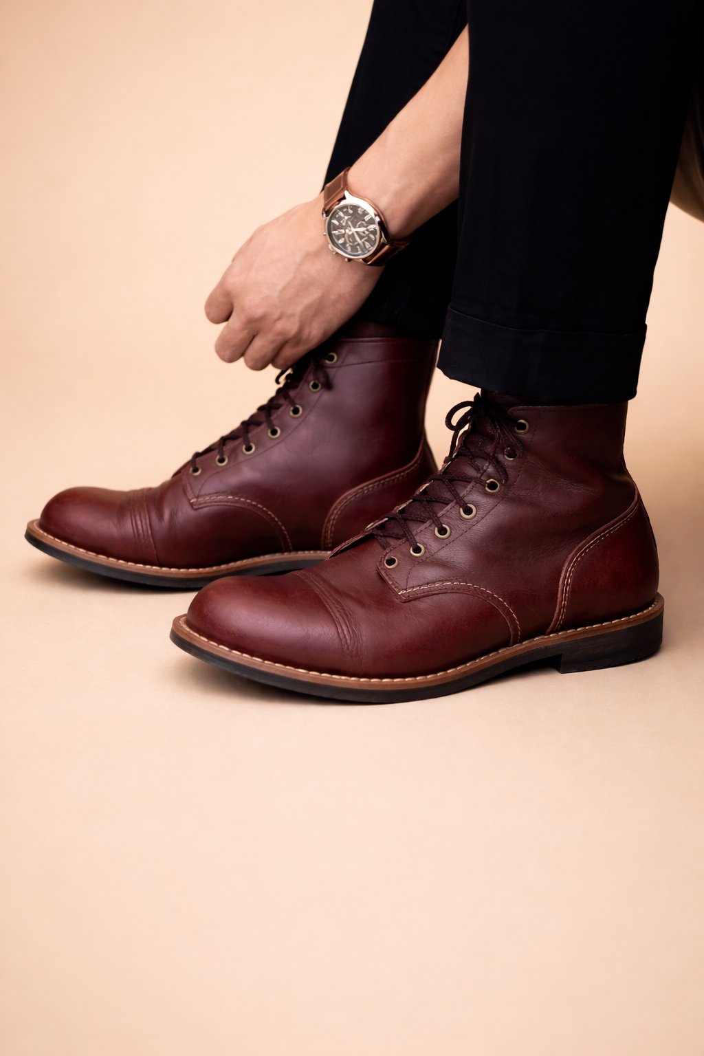 Klasyczne buty sznurowane męskie z cap toe - Oskar Side