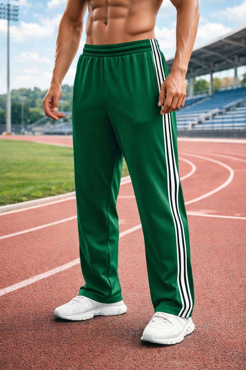 Lekkie spodnie sportowe męskie ze sznurkiem - Lars Detail