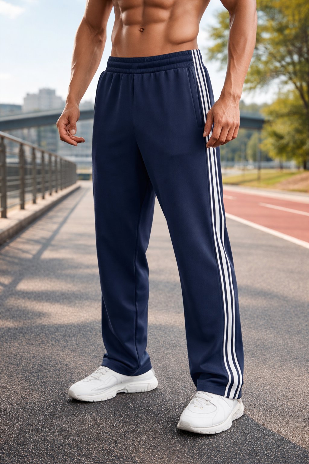 Lekkie spodnie sportowe męskie ze sznurkiem - Lars Hero