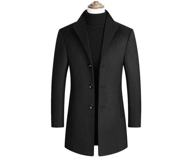 Men's Winter Coat, Single-Breasted | Formal