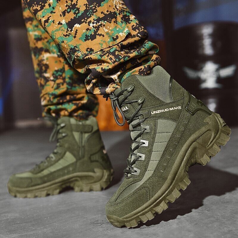Buty męskie za kostkę sznurowane