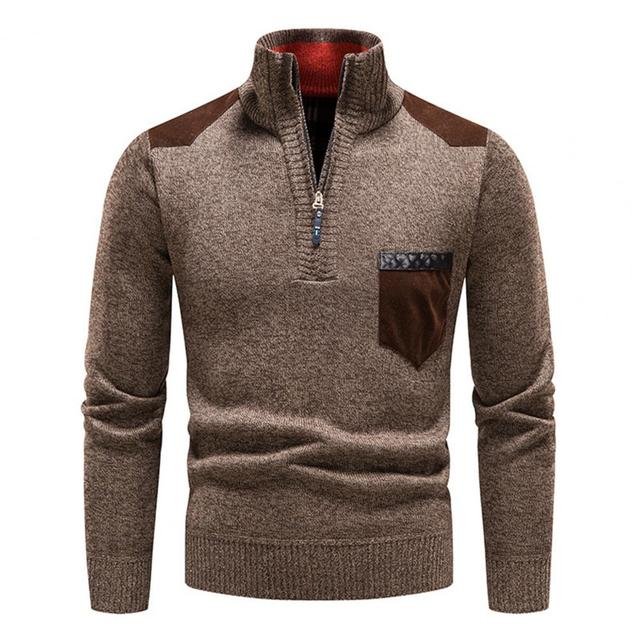 Sweter męski z półgolfem na zamek - Felix Detail