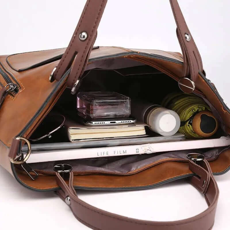 Torebka Damska Shopper Na Ramię i Crossbody Z Kieszeniami Na Zamek | Pojemna Do Pracy