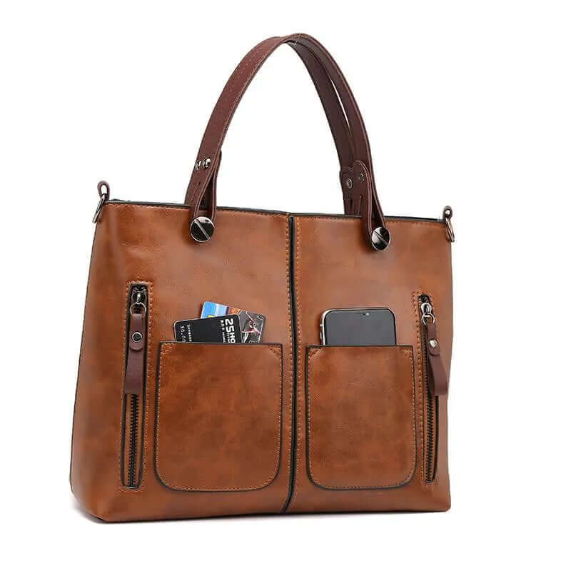 Torebka Damska Shopper Na Ramię i Crossbody Z Kieszeniami Na Zamek | Pojemna Do Pracy