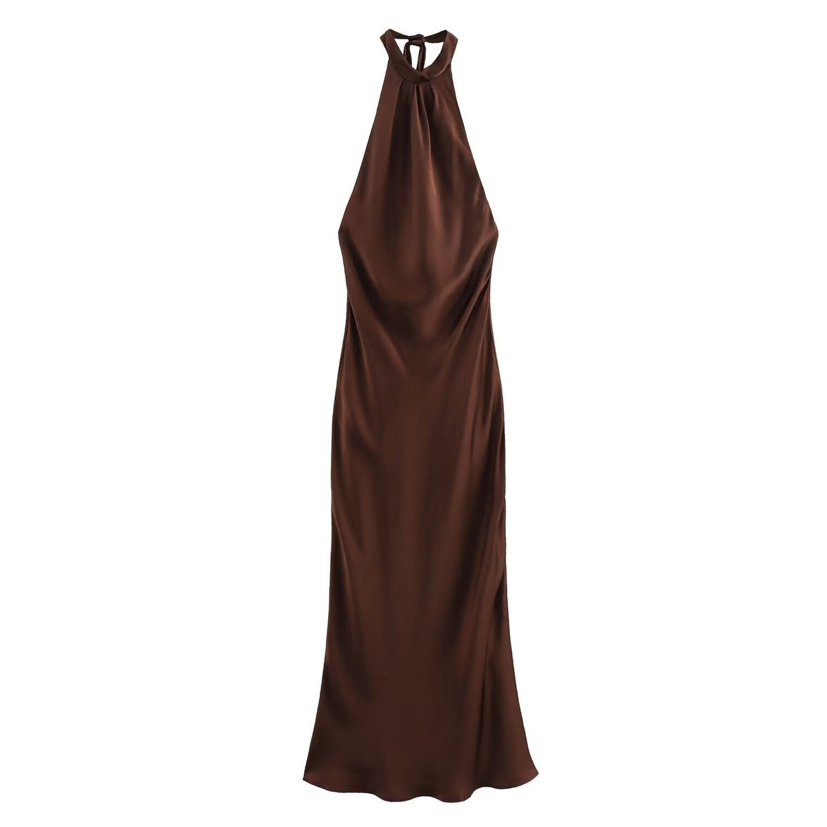 Damska Sukienka Maxi Halter Bez Pleców