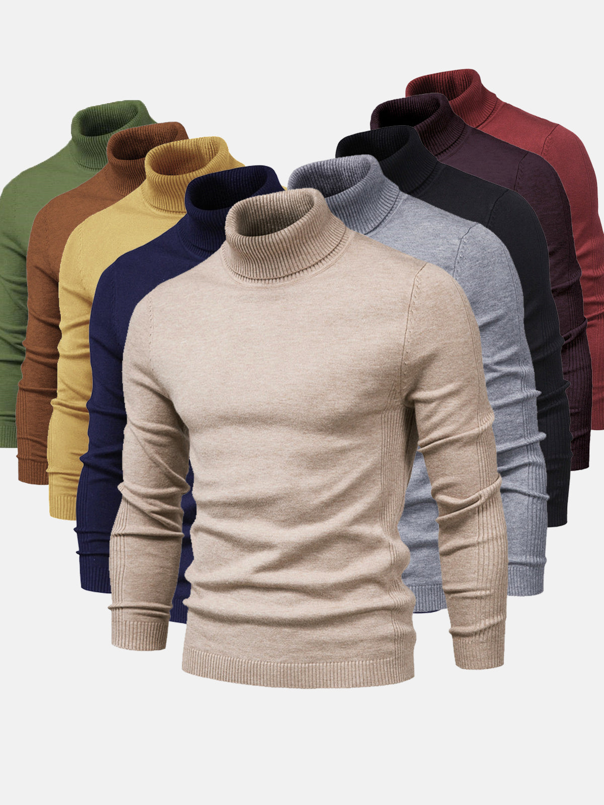 Sweter Męski Golf Z Długim Rękawem