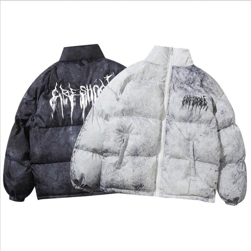 Dwustronna zimowa kurtka puchowa streetwear męska - Silas Front