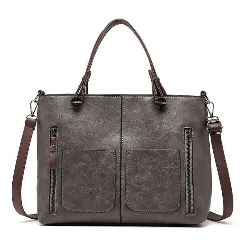 Torebka Damska Shopper Na Ramię i Crossbody Z Kieszeniami Na Zamek | Pojemna Do Pracy