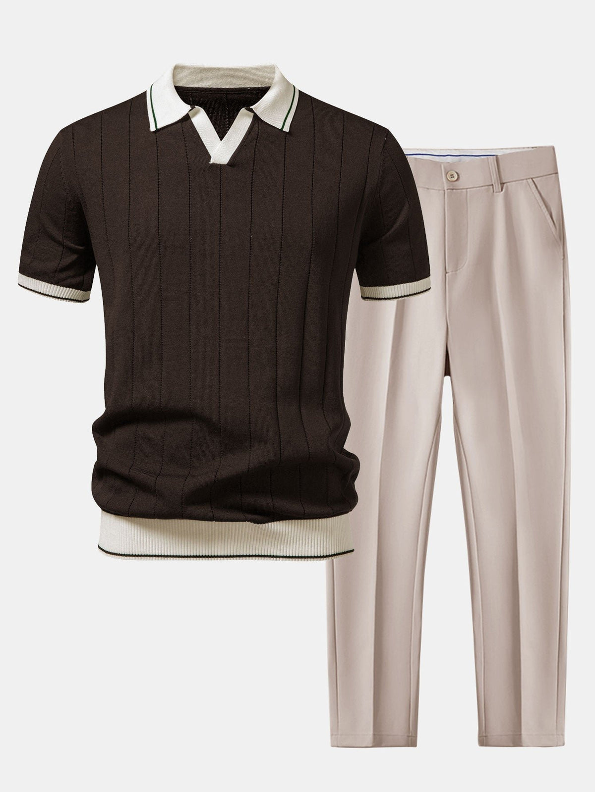 Elegancki komplet polo i spodnie męski - Quinn Back