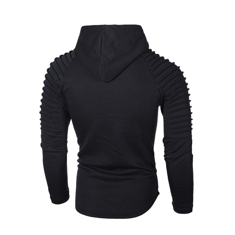 Sweter Męski Z Kapturem Prążkowane Rękawy Dopasowany Krój
