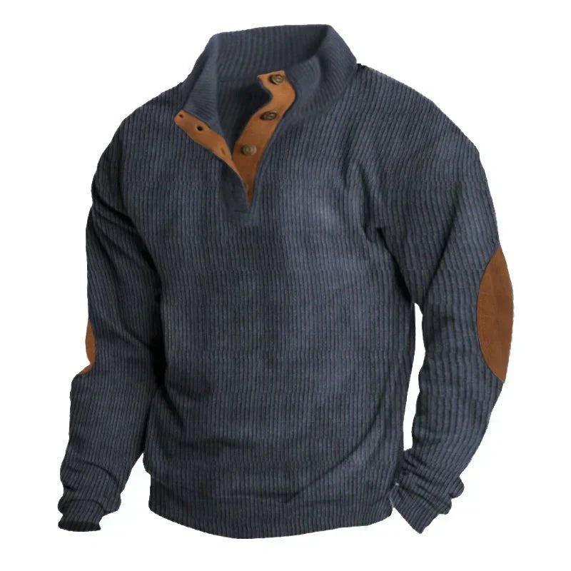 Retro sweter jesienno-zimowy męski z łatkami - Oskar Hero