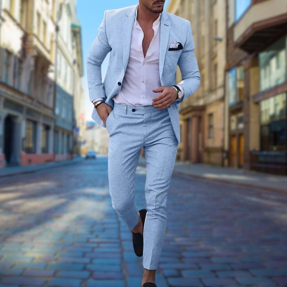 Tailored garnitur slim fit męski - Blake Front